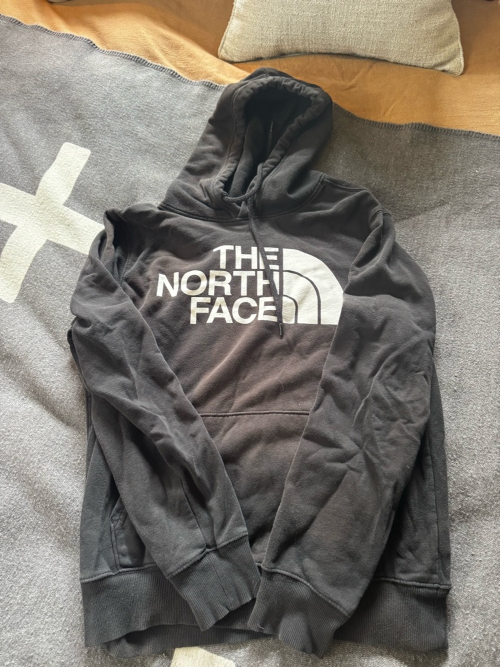 The North Face Black Pullover Hoodie with White Logo